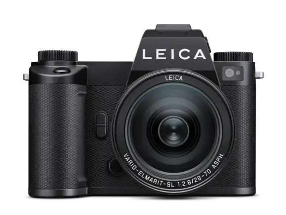 Leica SL3-P — vista frontale con obiettivo